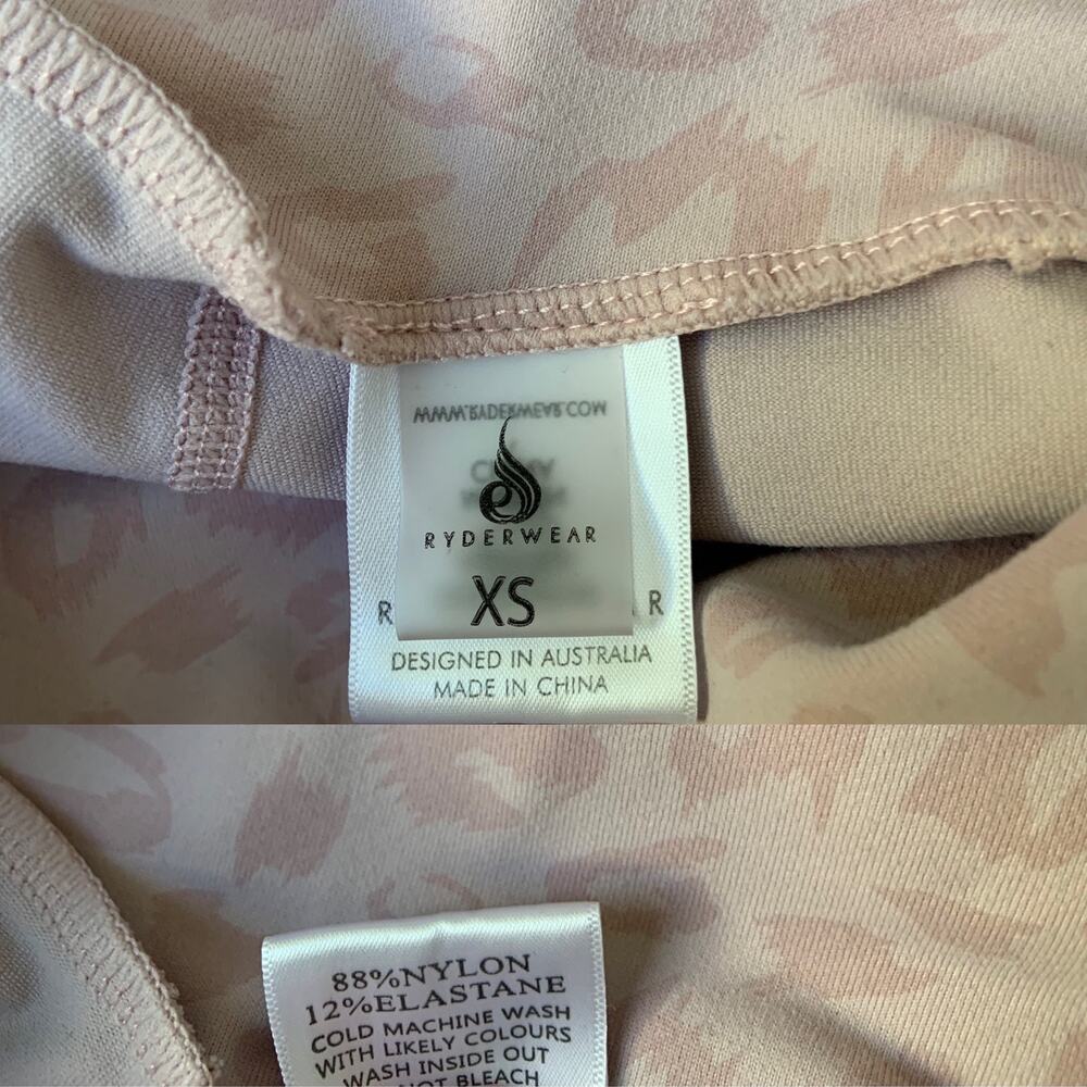 Ryderwear Light Pink Cheetah Print Active wear High Waisted Shorts Women's SZ XS - Picture 7 of 8